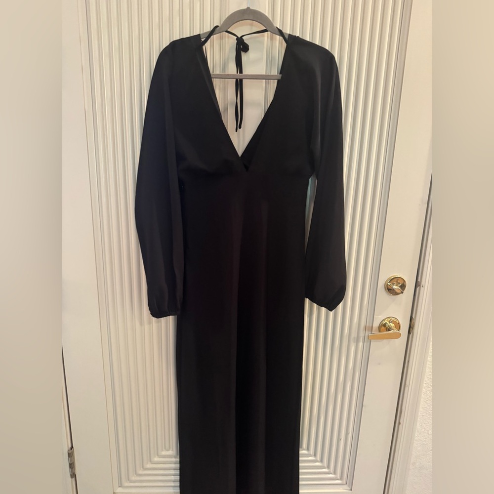 Charles Henry Black Long Sleeve Dress